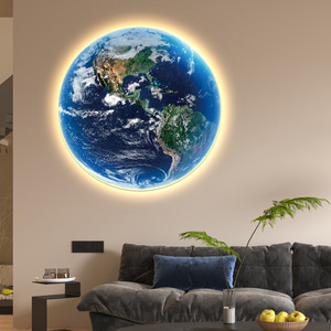 月球led灯画星球玄关发光壁画客厅走廊高级感装饰画背景墙挂画
