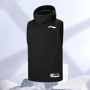 李宁正品cba篮球系列男子春季新款套头连帽无袖运动卫衣awdqa55