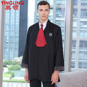 新款律师服律师袍包邮律协标准律师袍男领带徽章法官袍