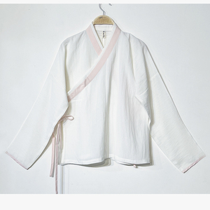 华丽亭阁原创日常改良汉服女交领上襦白色长袖汉元素长袖上衣单卖