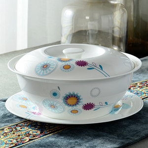 创意陶瓷餐具家用9英寸大碗大号汤盆汤碗面碗品锅韩式微波炉带盖
