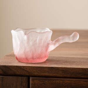 水晶琉璃侧把公道杯玻璃高档防烫茶海单个功夫茶具配件公杯分茶器