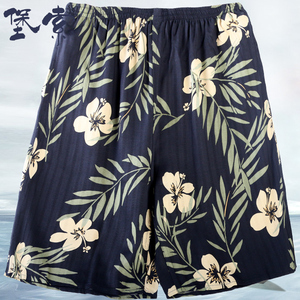 00永不独行ying淘宝中老年香云纱休闲短裤男真丝唐装松紧腰裤子桑