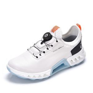 ecco爱步男鞋2023春新款防水软底高尔夫球鞋牛皮运动健步鞋130424