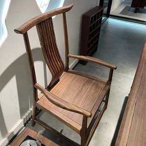 新中式禅意圈椅简约围椅榫卯主人椅书椅茶室茶椅子官帽椅实木家具