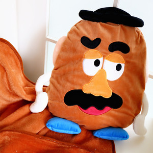 包邮卡通 土豆先生 可爱抱枕毯 靠垫+空调毯二合一 午睡枕小毯子