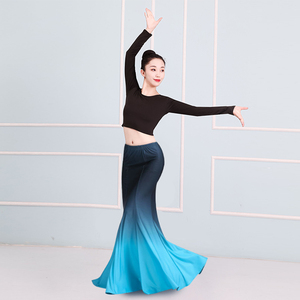 傣族舞蹈服演出服装成人女演出表演服孔雀舞艺考练习练功舞鱼尾裙