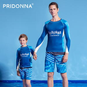 PRIDONNA新款亲子泳装家庭长袖泳衣分体浮潜衣防紫外线指数UPF50+