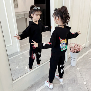 女童春装套装2020新款韩版儿童小女孩春秋季洋气时髦卫衣两件套潮