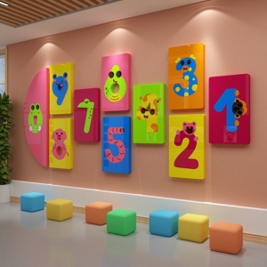 幼儿园墙面装饰环创主题境材料布置文化教室培训机构大厅贴纸数字