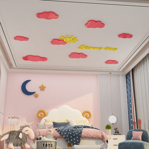 天花板贴纸白云朵儿童房间布置卧室墙面装饰公主男女孩床头背景