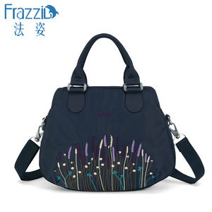 Frazzil/法姿休闲手提包包女秋季新款民族风刺绣手拎包时尚妈妈包