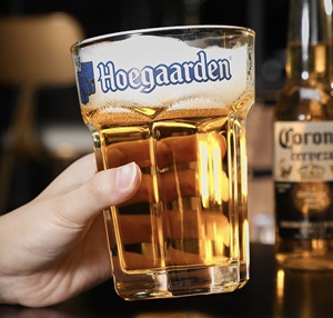 福佳白啤酒杯创意家用精酿德国扎啤杯专用大容量加厚六棱杯子套装