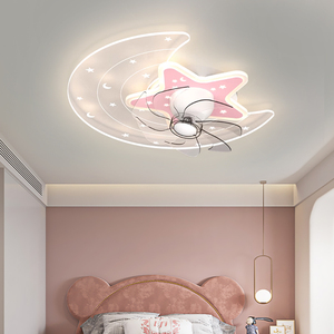 卧室吸顶灯风扇灯2023年新款可摇头星月房间现代简约大气儿童房灯