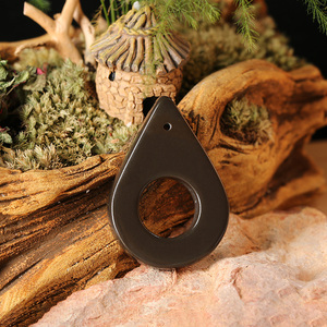 天然玄黄泗滨砭石按摩戒指 点穴戒指 按摩器按摩棒颈部腰部可佩带