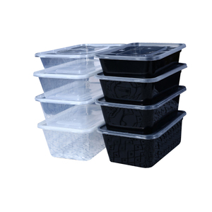 长方形400ml-1000ml方盒一次性餐盒快餐外卖打包塑料透明黑色饭盒