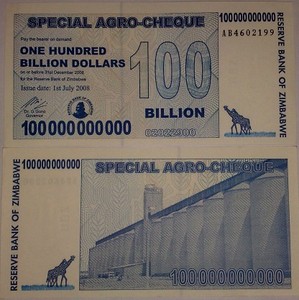 2008年版全新津巴布韦元1000亿 保真连号外国钱币外币收藏