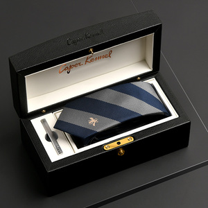 ck【专属刺绣】限量版蜜蜂元素时尚刺绣男士领带商务休闲礼盒装