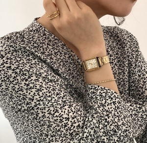 韩国代购◎高颜值一抹金 ins热款casio卡西欧金属手表方形男女