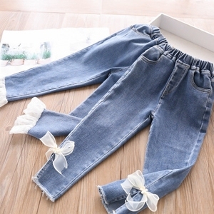 儿童女童牛仔裤长裤女宝不开档百搭休闲修身宽松幼儿韩版小朋友.
