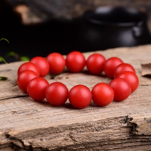 天然正宗云南保山南红玛瑙手串单圈手链原矿柿子红佛珠多圈男女款