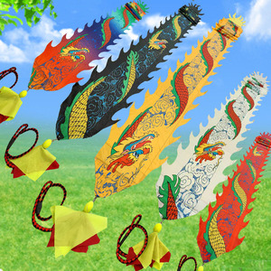 五千年东方龙灯淘宝彩绸彩带龙绸布龙身甩龙飞龙成人儿童中老年广场