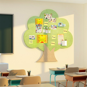 许心愿树形毛毡照片展示教室布置装饰班级文化黑板报墙贴小学互动