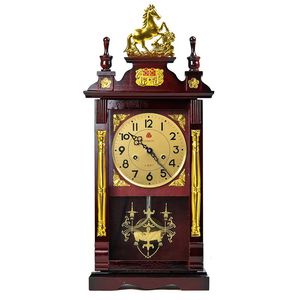 机械座钟老式上弦链发条纯铜机芯台钟实木报时客厅中式机械挂钟表