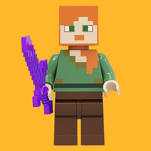 品高兼容乐高pg1878我的世界艾利克斯拼装积木人仔模型益智玩具