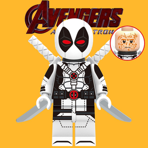 兼容乐高x战警复仇者联盟1623x特遣队白色战服死侍拼装人仔积木