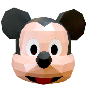 创意diy熊猫表演可爱面具儿童手工道具沙雕纸模动物搞怪头套拍照