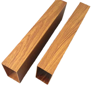 定制仿木纹铝合金方管方通隔断 矩形管深花梨 幕墙吊顶装饰铝屏风