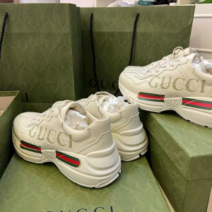 代购gucci/古驰老爹鞋女22新款经典印花25号草莓复古古奇运动鞋男