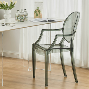 欧式亚克力椅子现代简约餐椅魔鬼幽灵椅塑料透明水晶椅网红化妆椅