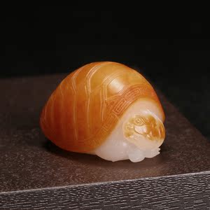 珠宝新疆和田玉籽料吊坠款玉石洒金皮羊脂白玉金钱龟把件玉质细腻