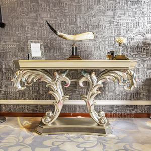 欧式玄关桌简约现代金箔供桌餐厅条几墙边桌条案端景装饰玄关台