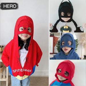 春秋英雄蝙蝠侠美国队长儿童造型外套漫威连帽男童cosplay蜘蛛侠
