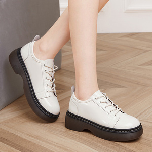 女鞋秋鞋新款厚底皮鞋
