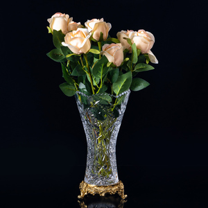 欧式餐桌水培花瓶客厅插花水晶玻璃透明创意干花水养小花插花器