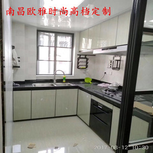 防爆三c钢化玻璃 包边晶钢门定制整体橱柜门定做厨房金刚门订做