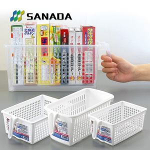 日本进口SANADA 带手柄收纳框收纳筐零食收纳篮置物框家居储物框
