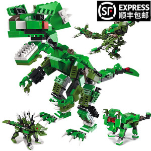 兼容乐高益智力儿童积木恐龙拼装玩具合体三头龙翼龙男孩子6-12岁