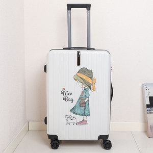 涂鸦卡通行李箱万向轮韩版可爱大小学生儿童男女拉杆旅行箱小清新