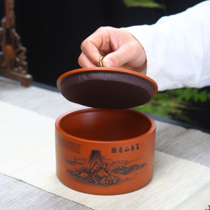紫砂茶叶罐大号陶瓷密封罐家用普洱茶叶包装盒醒茶罐存储罐通用