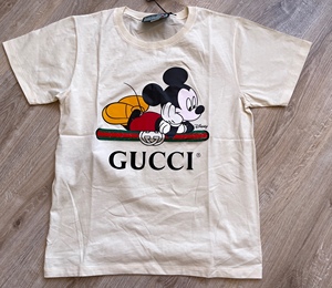 奥地利奥特莱斯代购gucci古驰夏季女款印花米老鼠圆领纯棉t恤