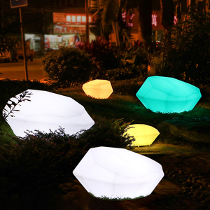 户外太阳能草坪石头灯庭院防水发光石头摆件景观创意异形造型彩灯