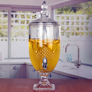 果汁饮料缸带龙头自助饮料机柠檬汽水罐酒店自助餐厅玻璃果汁鼎