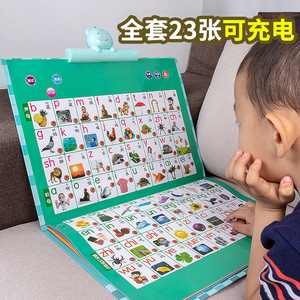 幼儿童早教挂图本手指点读发声书宝宝中英文有声读物点读笔学习机