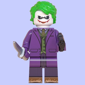 兼容乐高积木蝙蝠侠黑暗骑士希斯莱杰小丑人仔第三方男孩拼装玩具