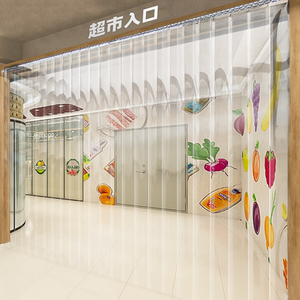 超市门口空调挡风防走冷透明pvc软门帘夏季新款门市大门商用定制